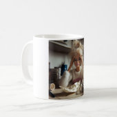 Funny Distressed Doll Face Meme Smoking Sarcastic コーヒーマグカップ (正面左)