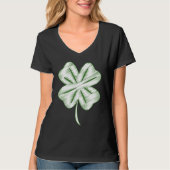 Funny Distressed Four Leaf Clover St Patrick's Day Tシャツ (正面)
