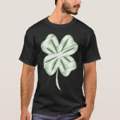 Funny Distressed Four Leaf Clover St Patrick's Day Tシャツ (正面)