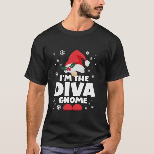 Funny Diva Gnome Family Matching Group Happy Chris Tシャツ (正面)