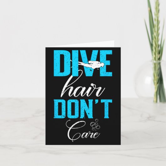 Funny Diving Design Of Dive Hair Don't Care For Fu カード (正面)
