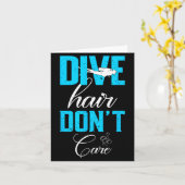 Funny Diving Design Of Dive Hair Don't Care For Fu カード (黄色い花)