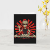 Funny Dj Graphic Tee Music Lover Alien Dj Music Mi カード (黄色い花)