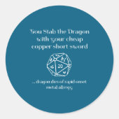 Funny Dnd Gift For Role Playing Games Rpg  ラウンドシール (正面)