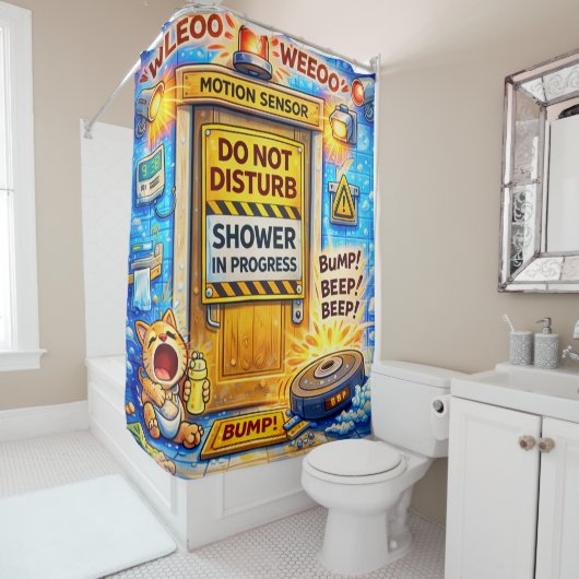 Funny Do Not Disturb Shower Curtain シャワーカーテン (インサイチュ)