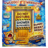 Funny Do Not Disturb Shower Curtain シャワーカーテン (正面)