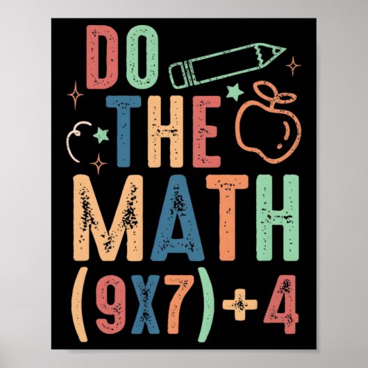 Funny Do The Math 67 Meme Six Seven Boy Girl Teach ポスター (正面)