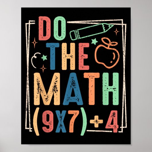 Funny Do The Math 67 Meme Six Seven Boy Girl Teach ポスター (正面)