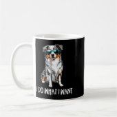 Funny Do What I Want Blue Merle Australian Shepher コーヒーマグカップ (左)