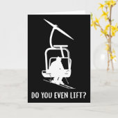 Funny Do You Even Lift Ski  カード (黄色い花)