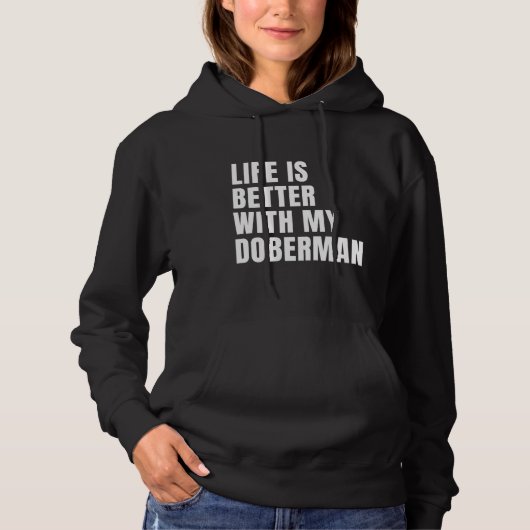 Funny Doberman Dog パーカ (正面)
