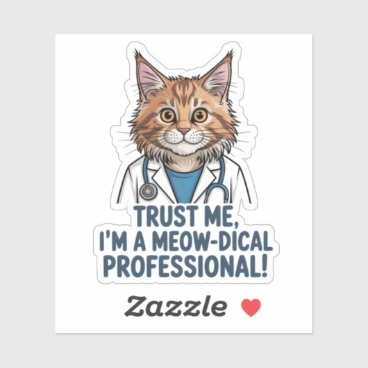 Funny Doctor Cat Medical Humor Illustration シール (シート)