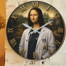 Funny Doctor Mona Lisa ラージ壁時計