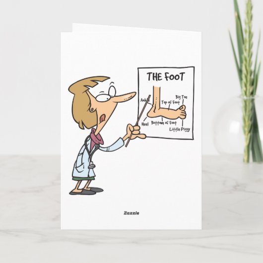 Funny Doctor Teaching Foot Anatomy カード (裏面)