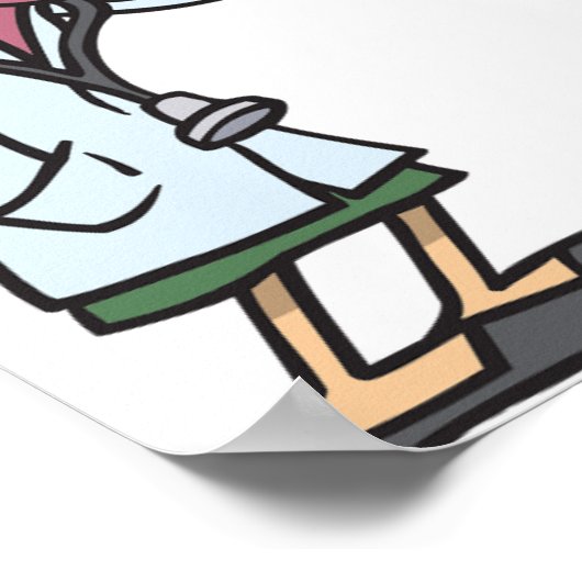 Funny Doctor Teaching Foot Anatomy ポスター (角)