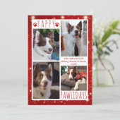 Funny Dog 4 Photo Collage YAPPY PAWLIDAYS Red シーズンカード (スタンド正面)