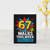 Funny Dog 6 7 Walks This Week Slang Meme Six Seven カード (黄色い花)