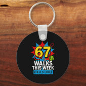 Funny Dog 6 7 Walks This Week Slang Meme Six Seven キーホルダー (正面)