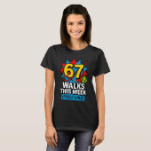 Funny Dog 6 7 Walks This Week Slang Meme Six Seven Tシャツ (正面フル)