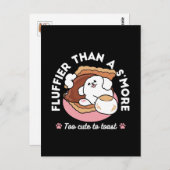 Funny Dog and S’more Design – Kawaii Pet Lover Pun ポストカード (正面/裏面)