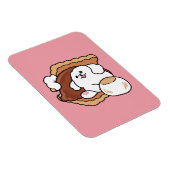 Funny Dog and S’more Design – Kawaii Pet Lover Pun マグネット (右側)