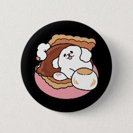 Funny Dog and S’more Design – Kawaii Pet Lover Pun 缶バッジ