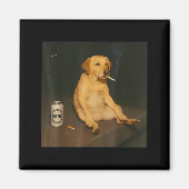 Funny Dog Beer Smoking Meme Sarcastic Dog Lover  マグネット (正面)