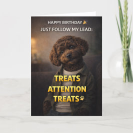 Funny Dog Birthday Card Treats Attention Cockapoo カード