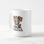 Funny Dog Butler Cartoon Quote コーヒーマグカップ (正面左)