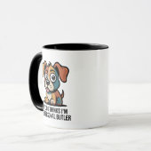 Funny Dog Butler Cartoon Quote マグカップ (正面左)