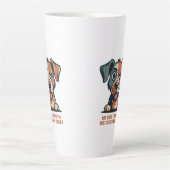 Funny Dog Butler Quote Illustration カフェラテマグ (正面)