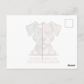 Funny Dog Butler Quote Illustration ポストカード (裏面)