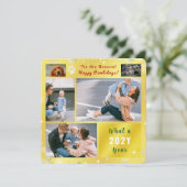 Funny Dog Cat 4 Photos Collage Cute Elegant Golden シーズンカード (スタンド正面)