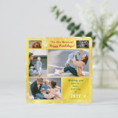 Funny Dog Cat 4 Photos Collage Peace Love Golden シーズンカード (スタンド正面)