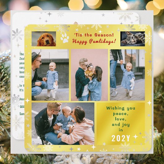 Funny Dog Cat Happy Pawlidays Peace Love Photos  シーズンカード