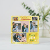 Funny Dog Cat Happy Pawlidays Photos Golden シーズンカード (スタンド正面)