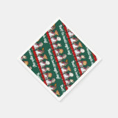 Funny Dog Choir Bark! Xmas Carol Pun Cartoon スタンダードカクテルナプキン (角)