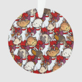 Funny Dog Choir Christmas Carol Singers Cartoon オーナメント (正面)