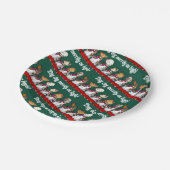 Funny Dog Choir Ding Dog Xmas Carol Pun Cartoon ペーパープレート (アングル)