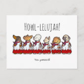 Funny Dog Choir Passed Test Or Exam Cartoon ポストカード (正面)