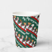 Funny Dog Choir Singing Xmas Carol Pug Pun Cartoon 紙コップ (右)