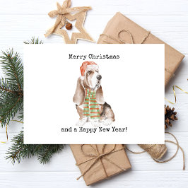 Funny Dog Christmas 箔シーズンポストカード