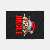 Funny Dog Christmas Chihuahua Premium Tri-blend フリースブランケット (正面(横))