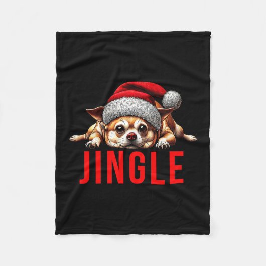 Funny Dog Christmas Chihuahua Premium Tri-blend フリースブランケット (正面)