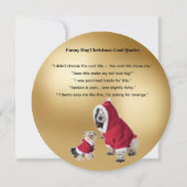 Funny Dog Christmas Coat Quotes Card シーズンカード (裏面)