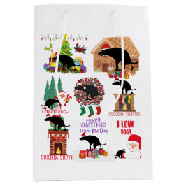 Funny Dog Christmas Holiday Humor from  ミディアムペーパーバッグ