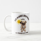 Funny Dog Christmas Mug – No Bark Before Coffe コーヒーマグカップ (左)