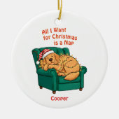 Funny Dog Christmas Ornament – Custom Pet Photo セラミックオーナメント (正面)