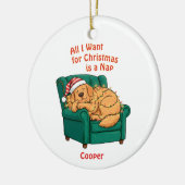 Funny Dog Christmas Ornament – Custom Pet Photo セラミックオーナメント (左)