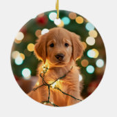 Funny Dog Christmas Ornament – Custom Pet Photo セラミックオーナメント (裏面)